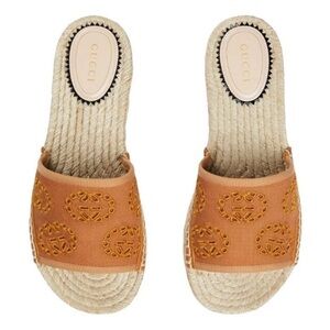 Gucci espadrille slides NIB with dust bags sz 38